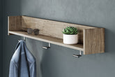Warmstead Furniture - Ashley Furniture - Oliah Wall Decor - Wall Mounted Coat Rack w/Shelf / Natural - EA2270-151